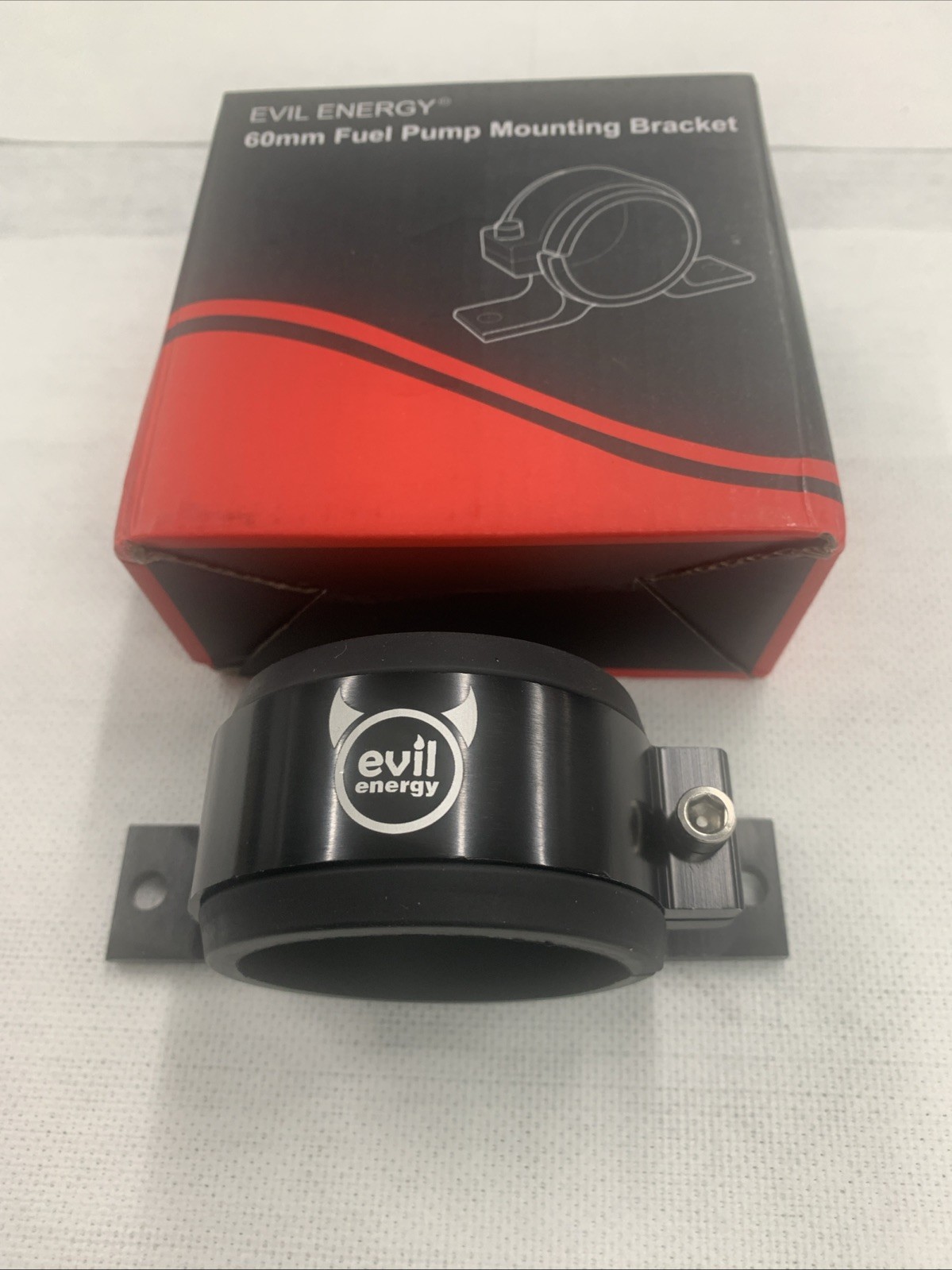 EVIL ENERGY 60mm Fuel Filter Mounting Bracket, Pump Clamp 60mm, Black