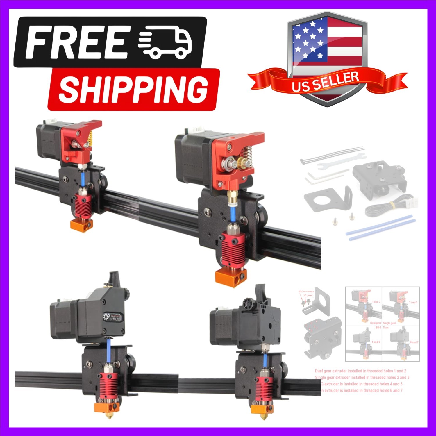 Aluminum Direct Extruder Support Plate for Ender 3 & CR-10 - Enhanced Printing