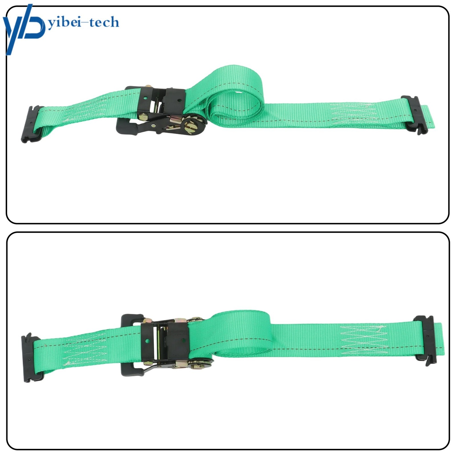 2 Pack 8' Ratchet Straps Wheel Chock Tie Down Trailer Trap System For ATV UTV