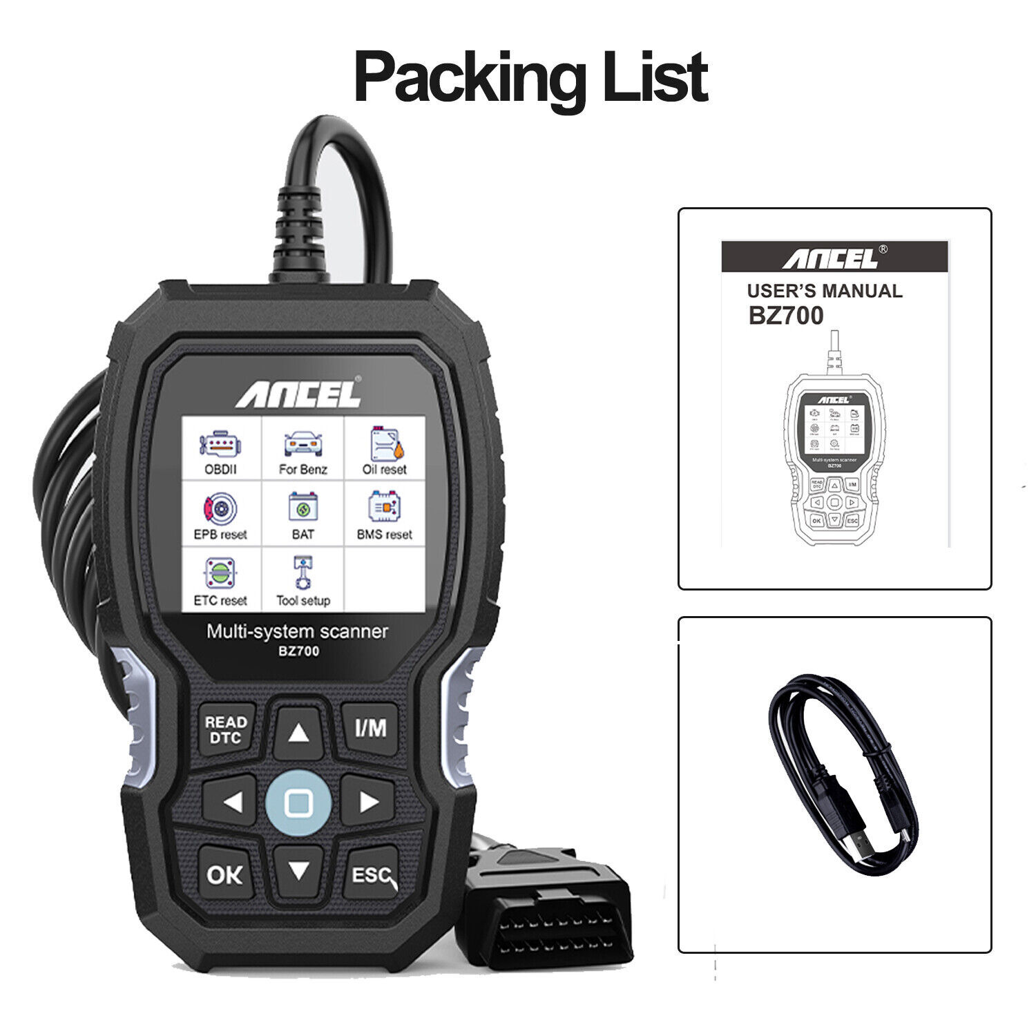 ANCEL OBD2 Scanner for Mercedes Benz All System Car Code Reader Diagnostic Tool