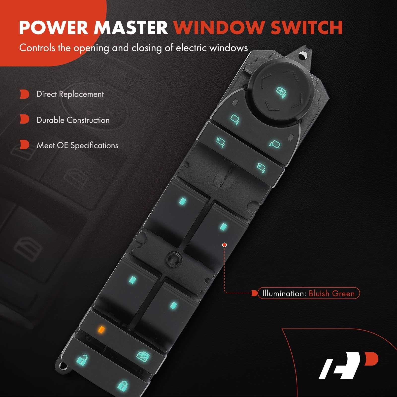 A-Premium - 20835553 Master Power Window Switch - Compatible with 2007-2014 Chev
