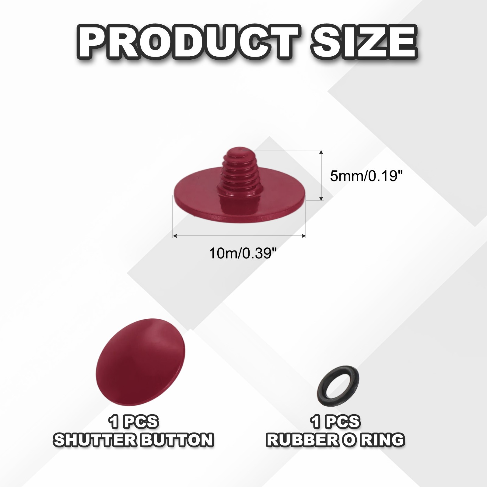 Camera Shutter Button, 10mm Convex Surface Shutter Release Button Dark Red