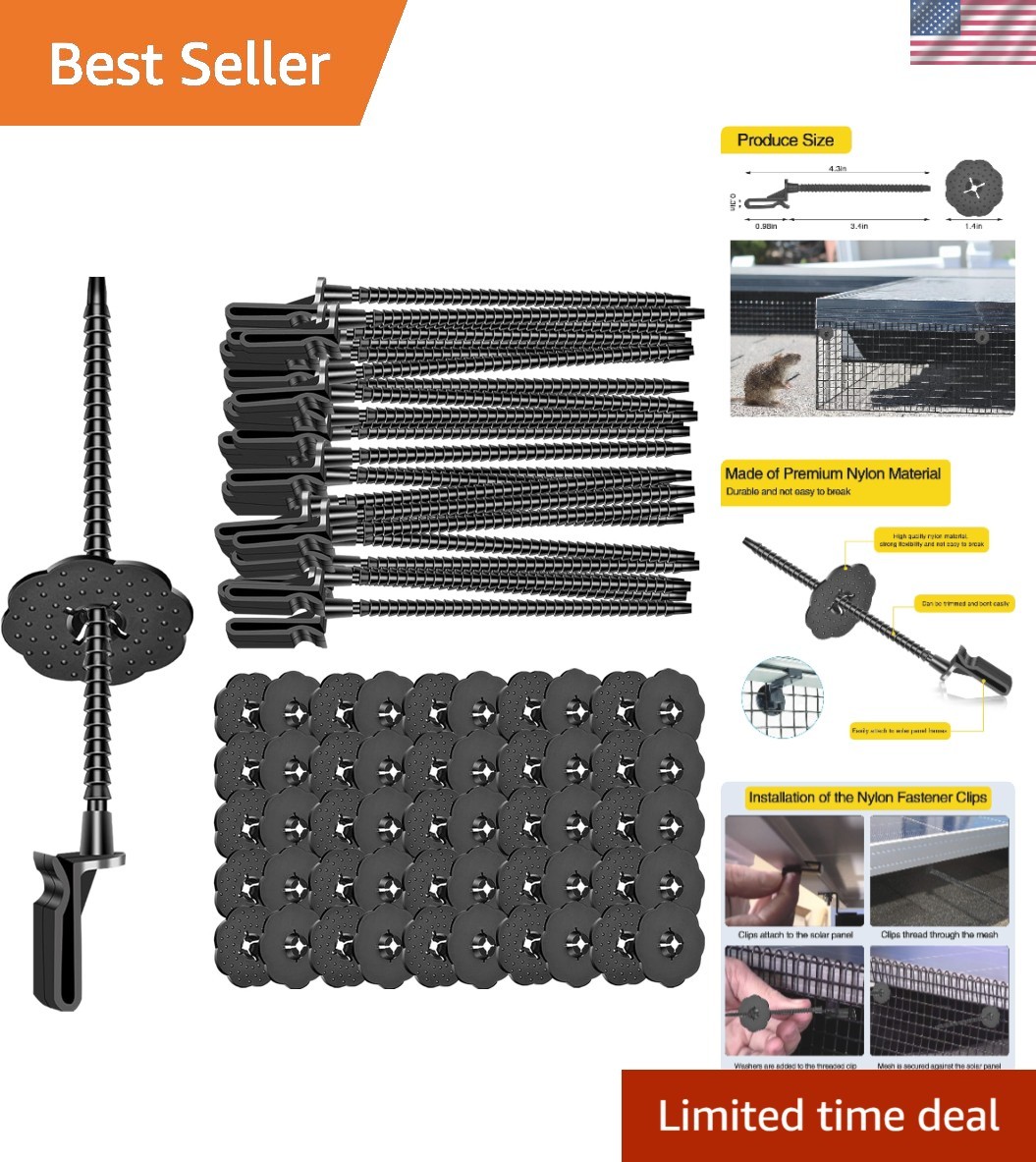 Robust Critter Guard Fasteners for Solar Panels—50 Pack—Weather Resistant Clips