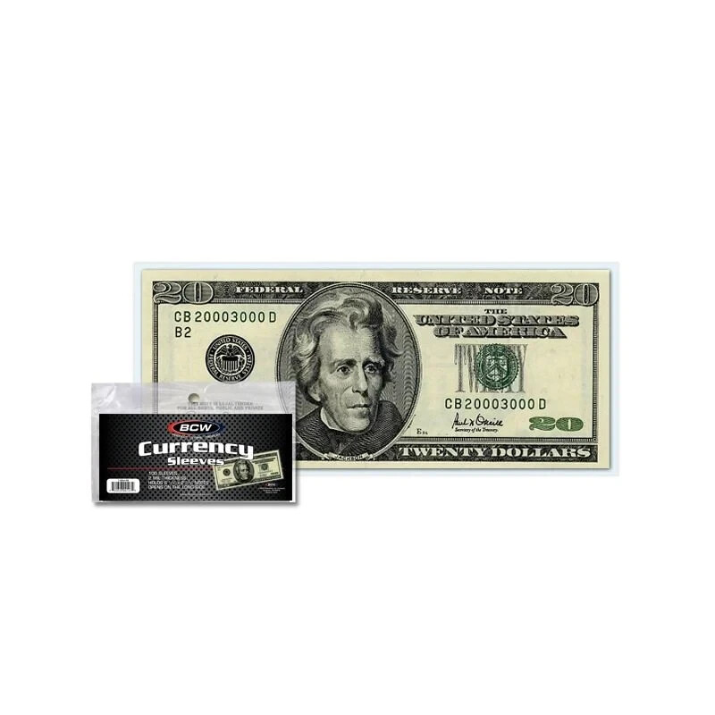 1 BCW Regular Currency 2 Mil Soft Poly Sleeves Holder Storage US Note Bill