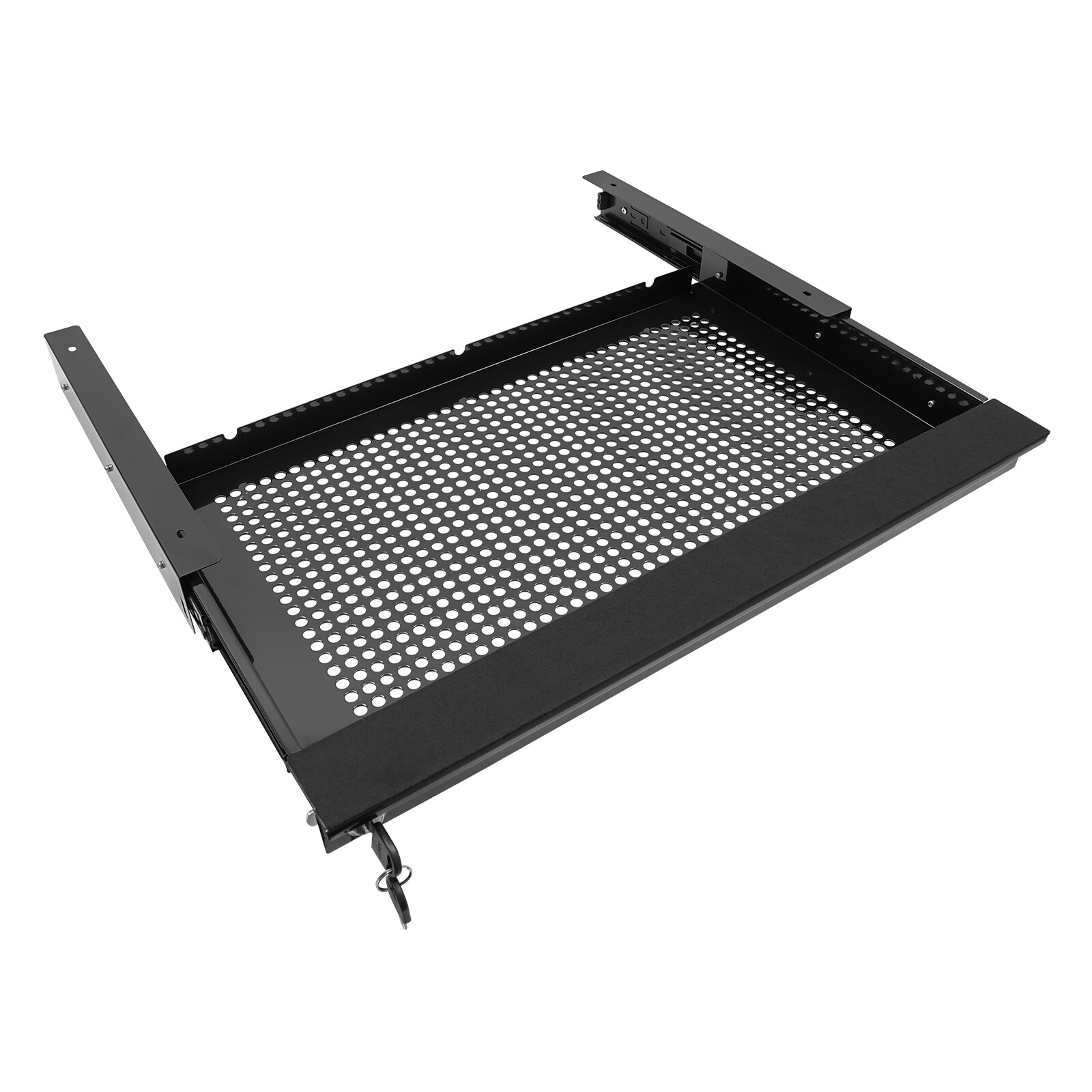 Under Desk Mounted Sliding Pull-out Drawer Drawer Storage Organizer Drawer W/Key