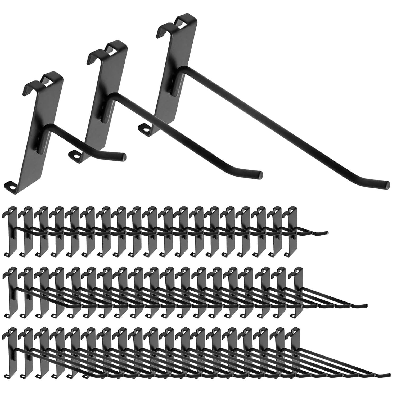 Heavy Duty Black Grid Wall Display Hooks 2/4/6 Inch Grid Hooks for Gridwall