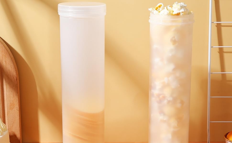 2Pcs Clear Cylinder Cookie Containers Airtight Cookie Holder Stora Box