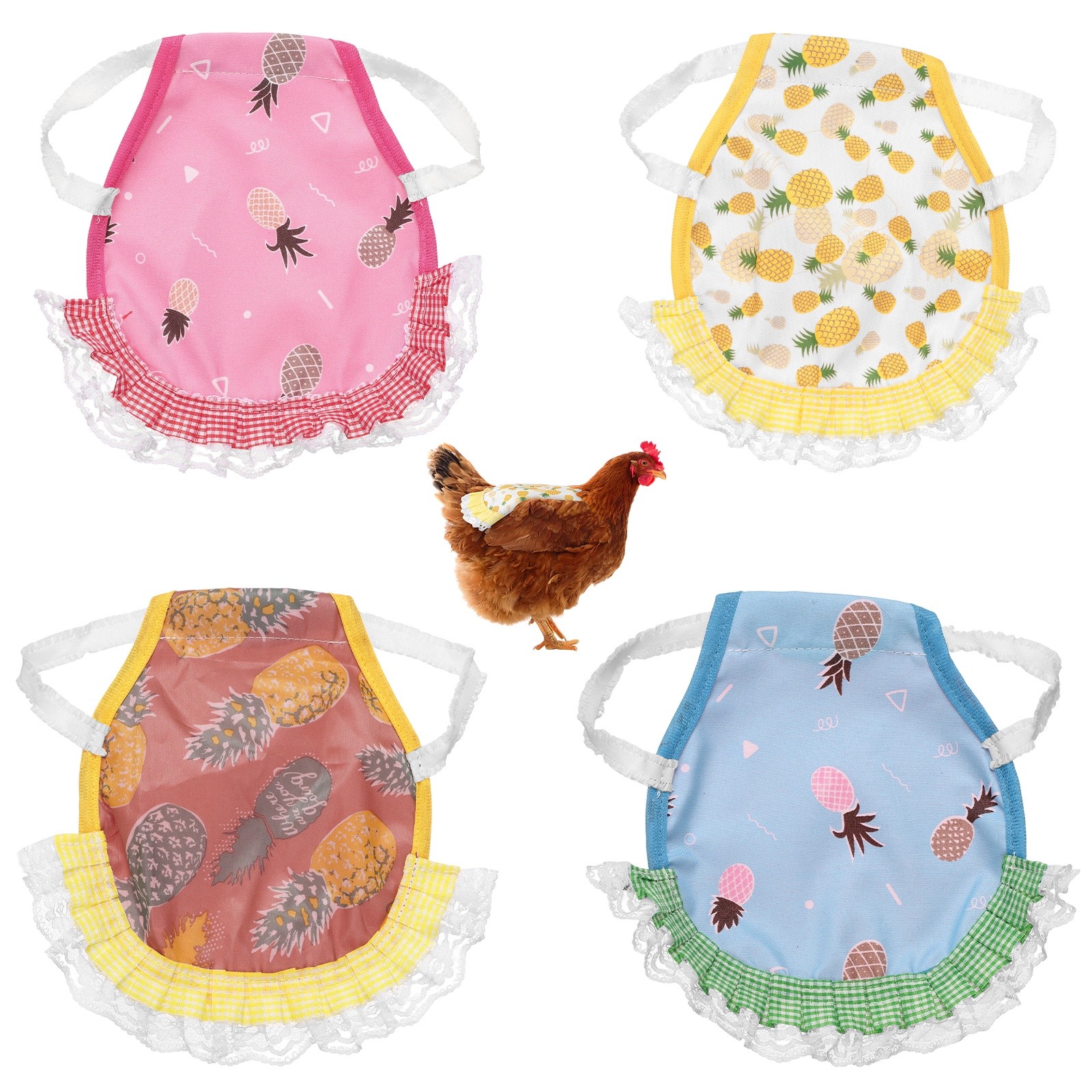 4-Pack Chicken Saddle, Chicken Apron Hens Back Protector [Mixing 4 Styles C]