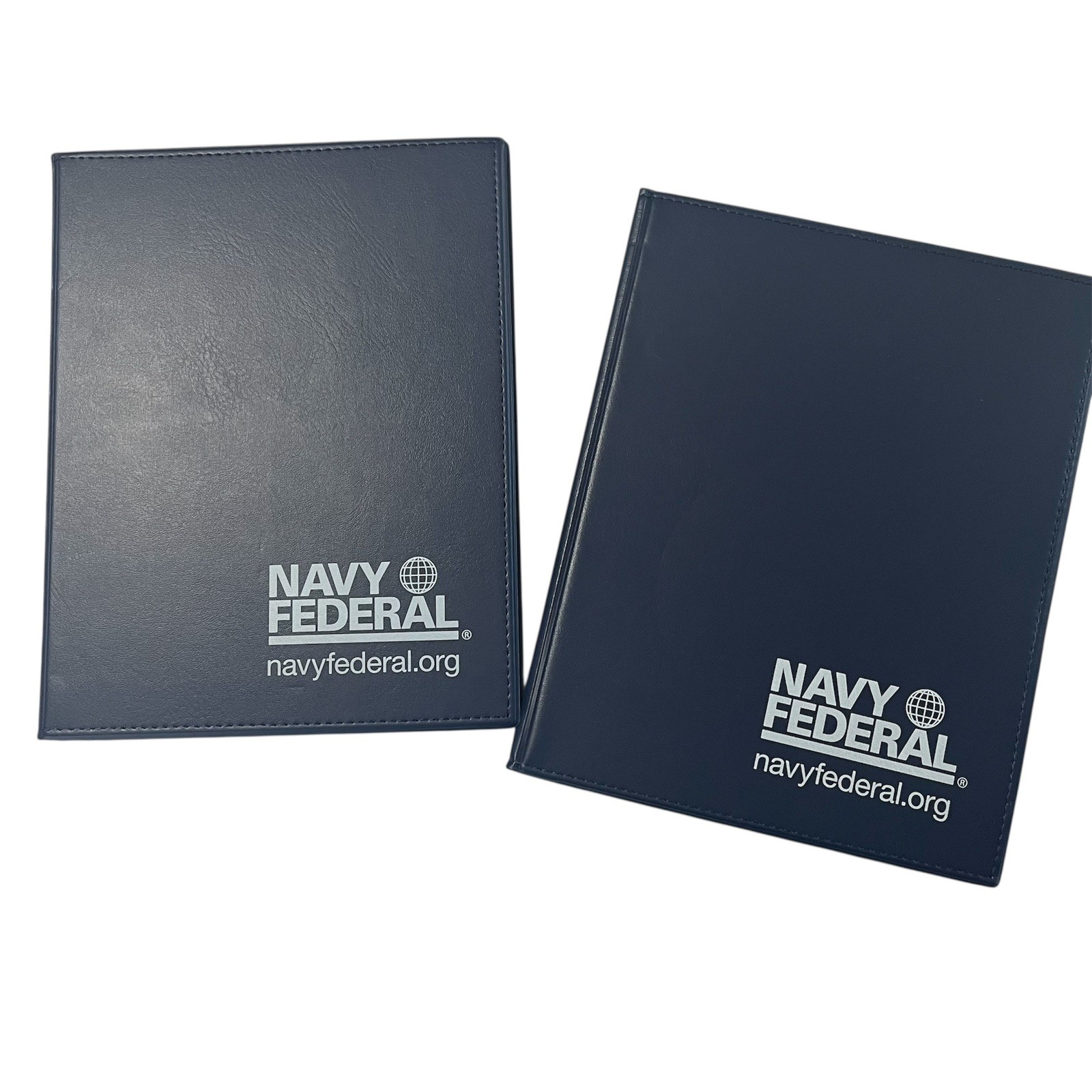 Navy Federal Folders Binders Set Of 2 Holds 8” X 10” Notebook Navy Blue Silver