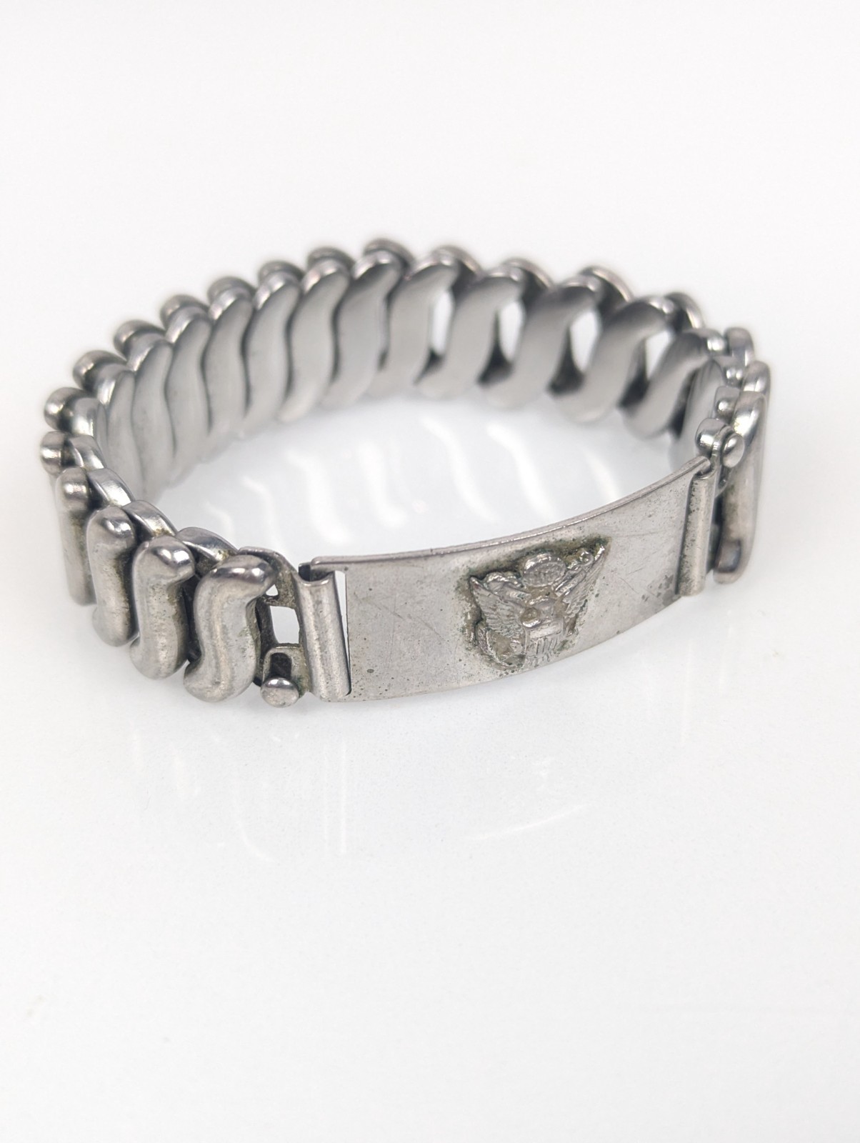 WWII Sweetheart Expansion Bracelet Army Officer Badge