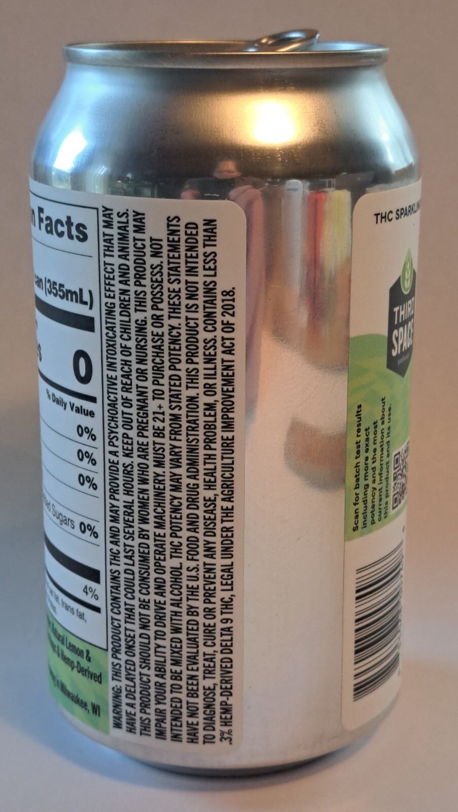 Third Space Brewing HEAD SPACE Lemon-Lime Citra THC Sparkling Water Empty Can