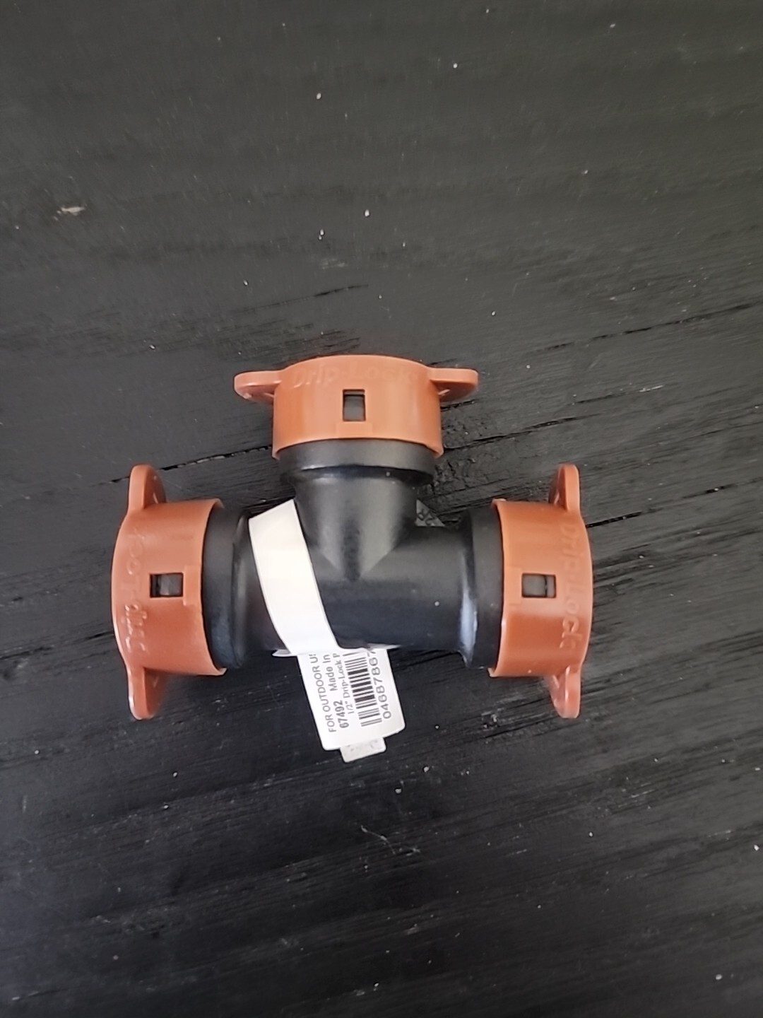 Orbit 67492 Drip-Lock Push-Fit Tee for Connecting 1/2" Distribution Tubing