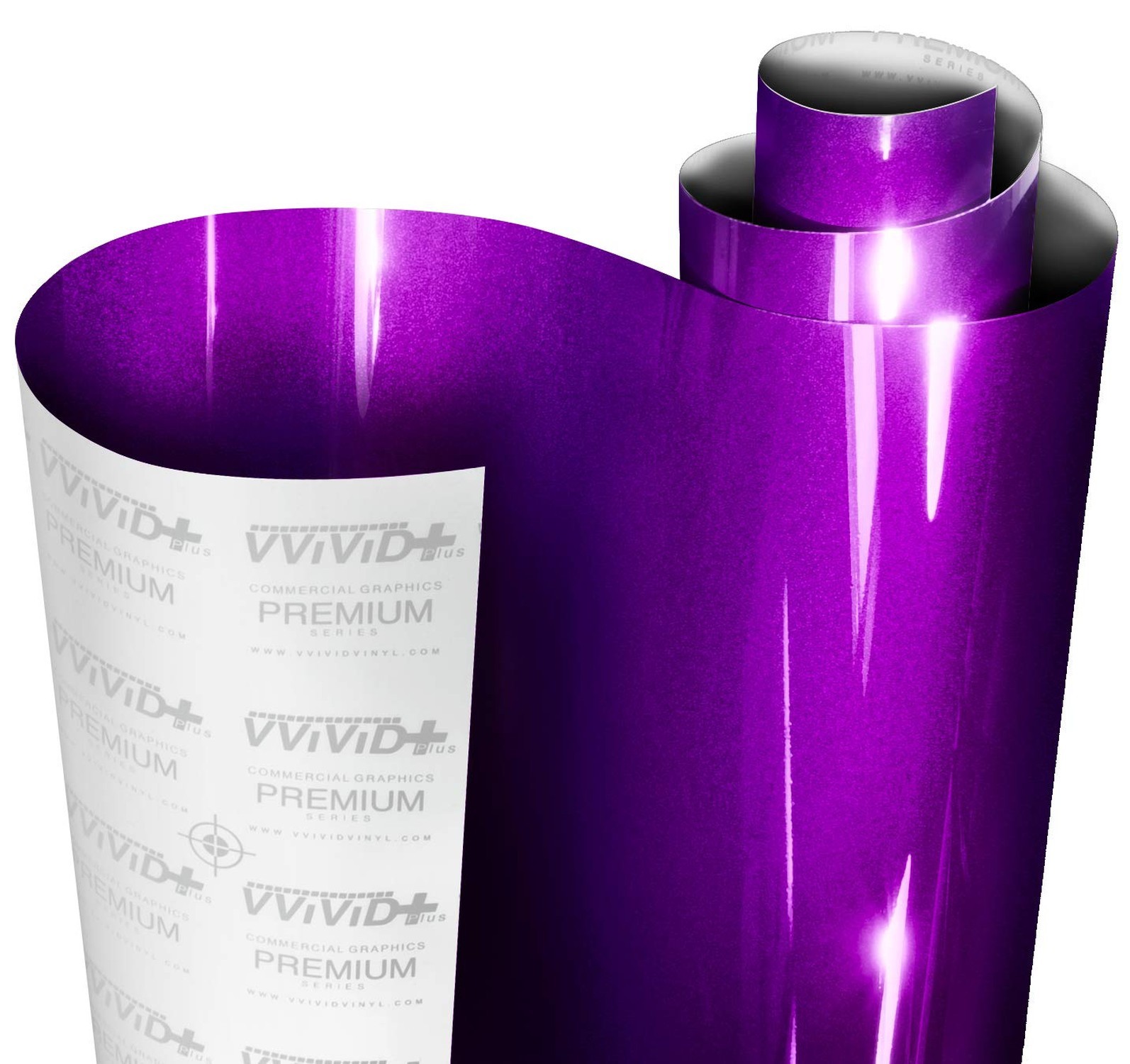 VViViD+ Ultra Gloss Candy Metallic Purple Vinyl Car Wrap Premium Paint Replac...