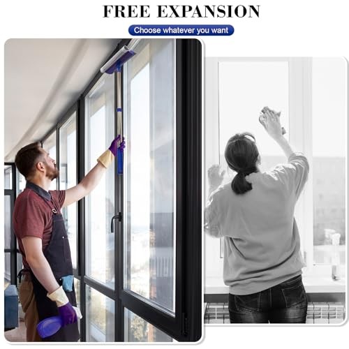 2-in-1 Window Squeegee&Car Squeegee with 15.7"-27.5" Retractable Stainless