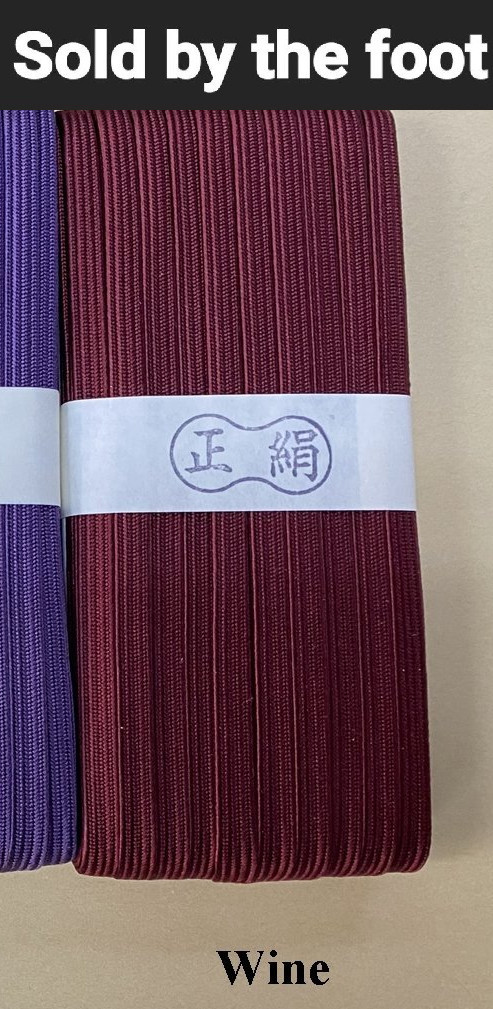 Wine color Genuine Japanese Silk 10mm Ito Katana Handle Wrap Tsukamaki Namikawa