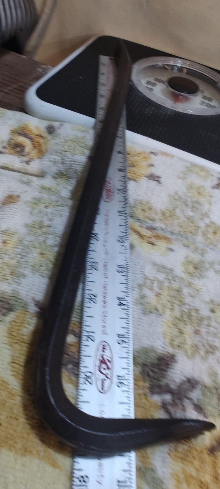 Vintage Unbranded Modified Crow Bar/Nail Puller Tool w/Pointed Alignment End