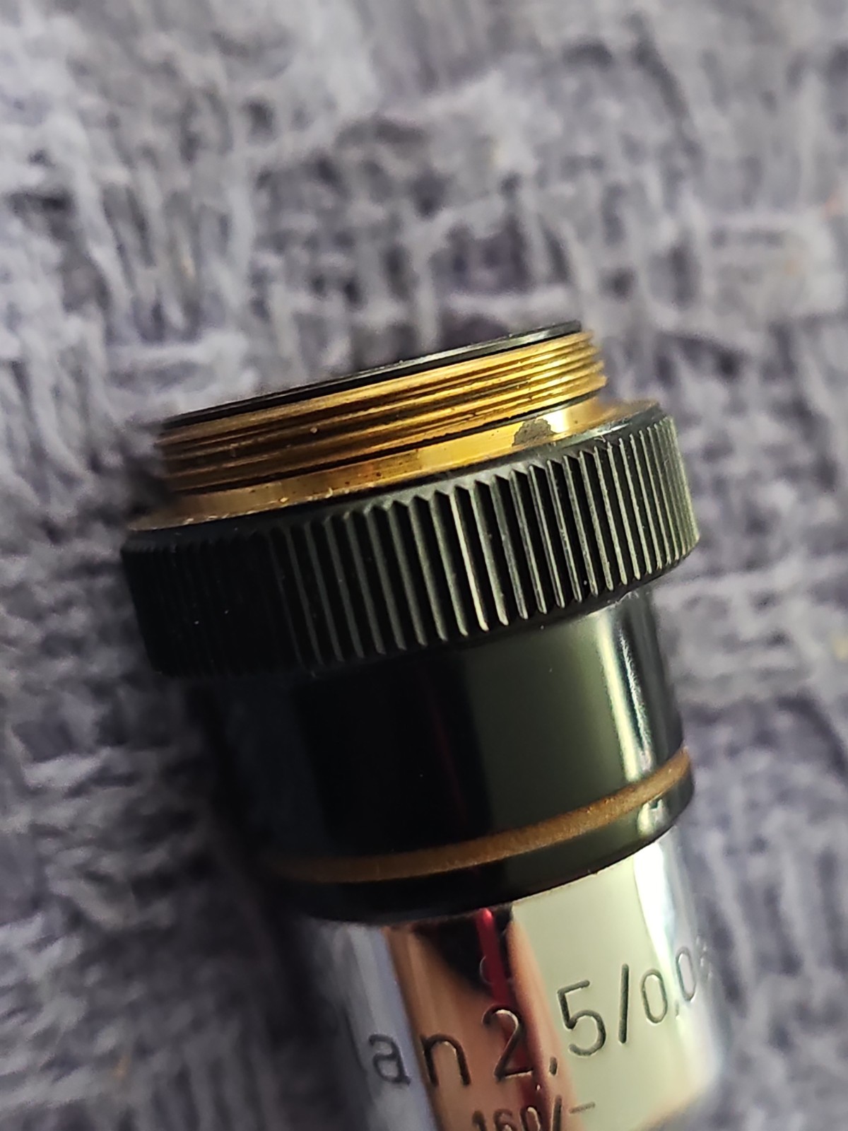 Carl Zeiss Plan 2.5x/0.08 160/- Microscope Objective Lens Vintage Optics