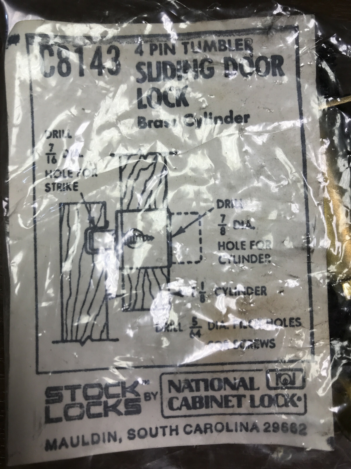 COMPX NATIONAL C8143-4 KD, Sliding Door Lock
