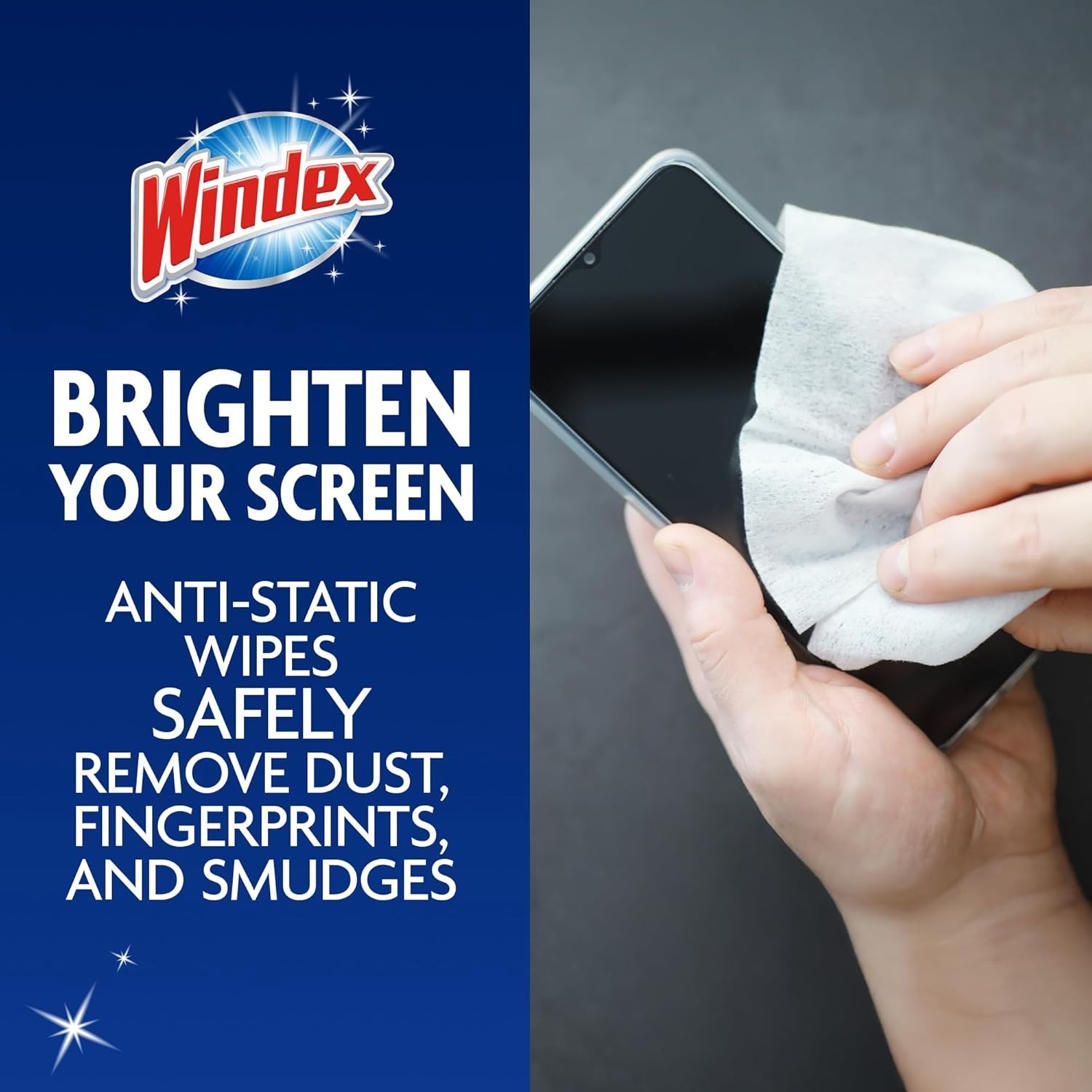 Windex Electronic Cleaning Wipes, Pre-Moistened Screen Wipes for TVs 25 Count