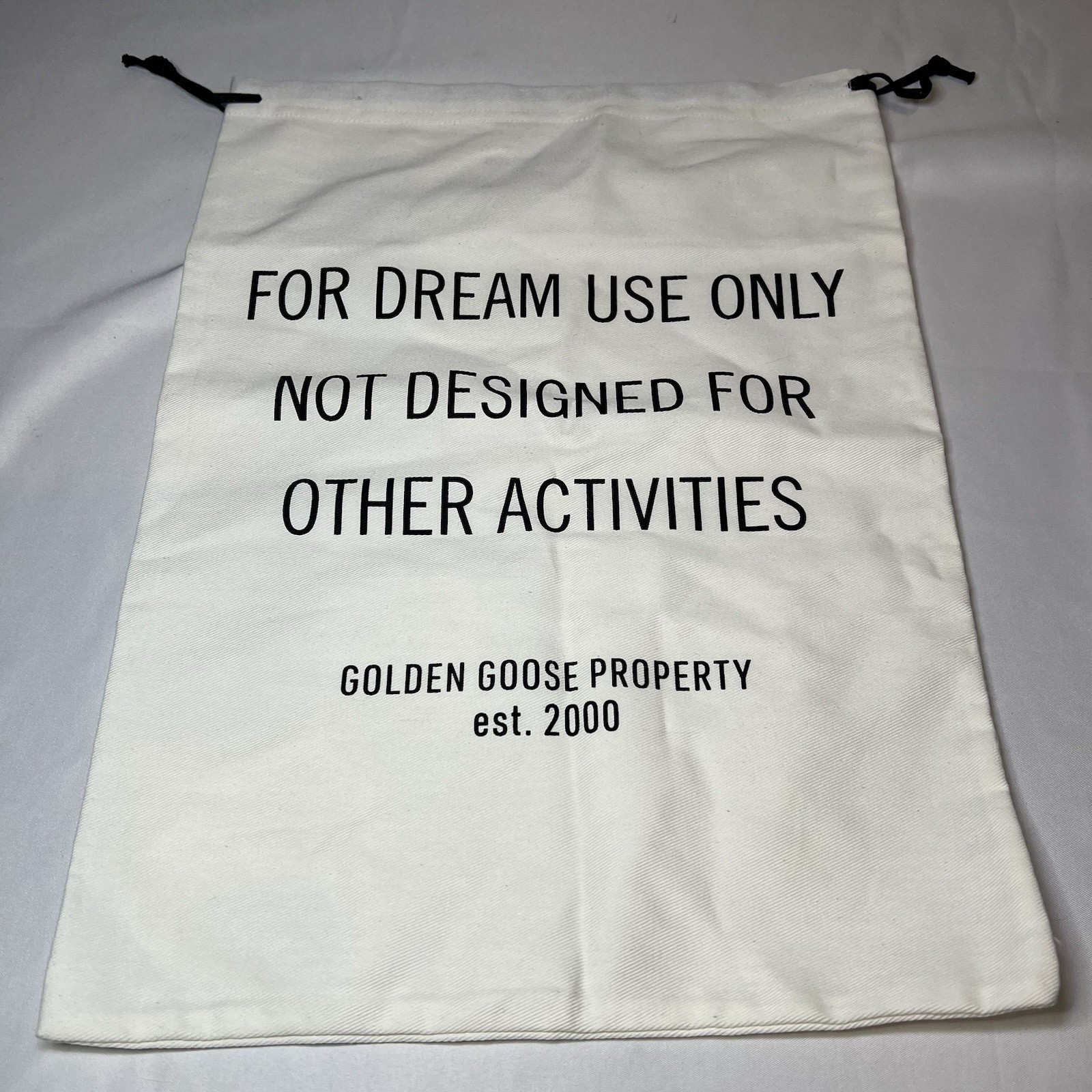 NEW! GOLDEN GOOSE Authentic White Drawstring Dust Bag 15.5" x 11.75"