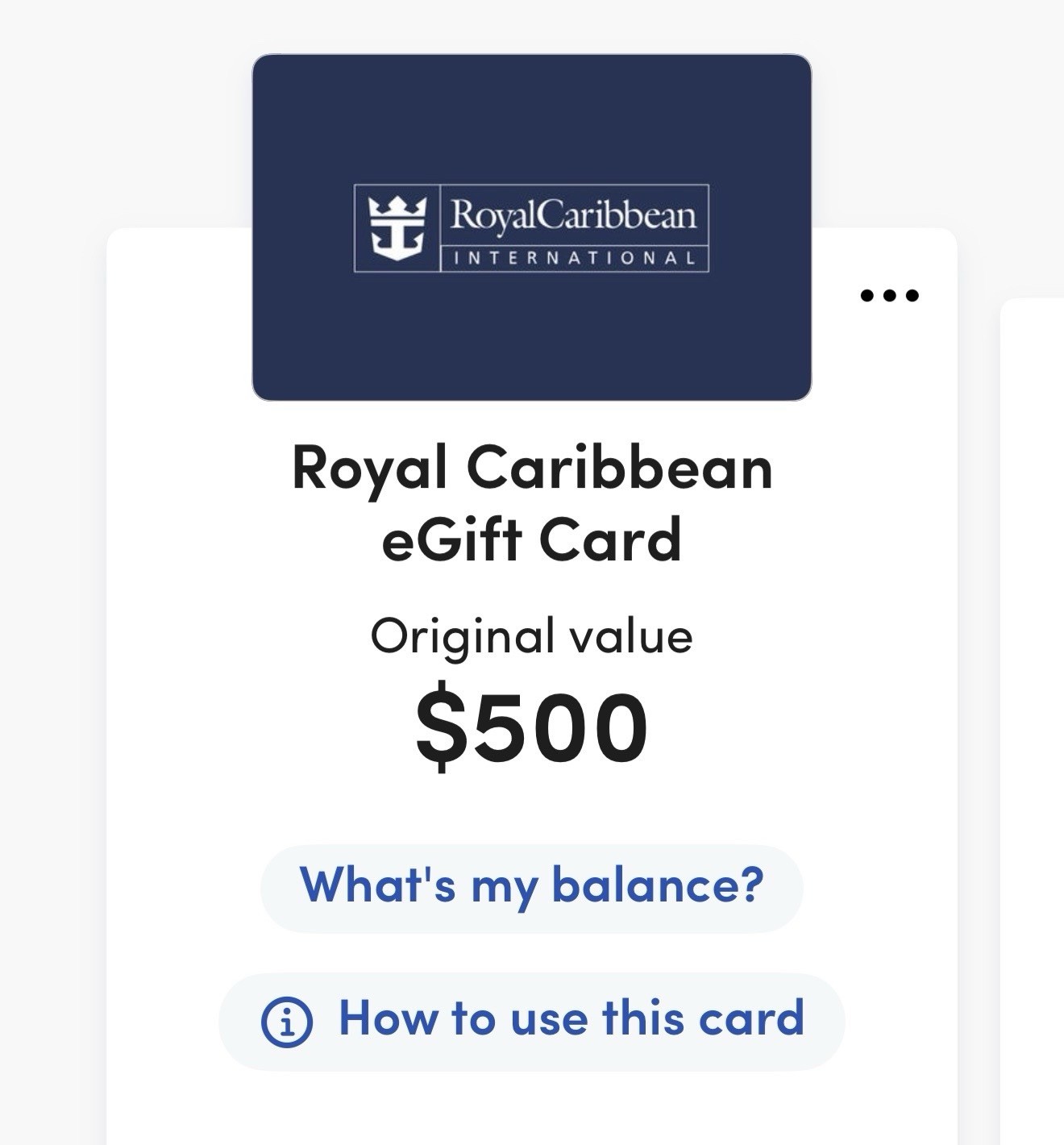 $500 Royal Caribbean E Gift Card For Purchase Toward Booking
