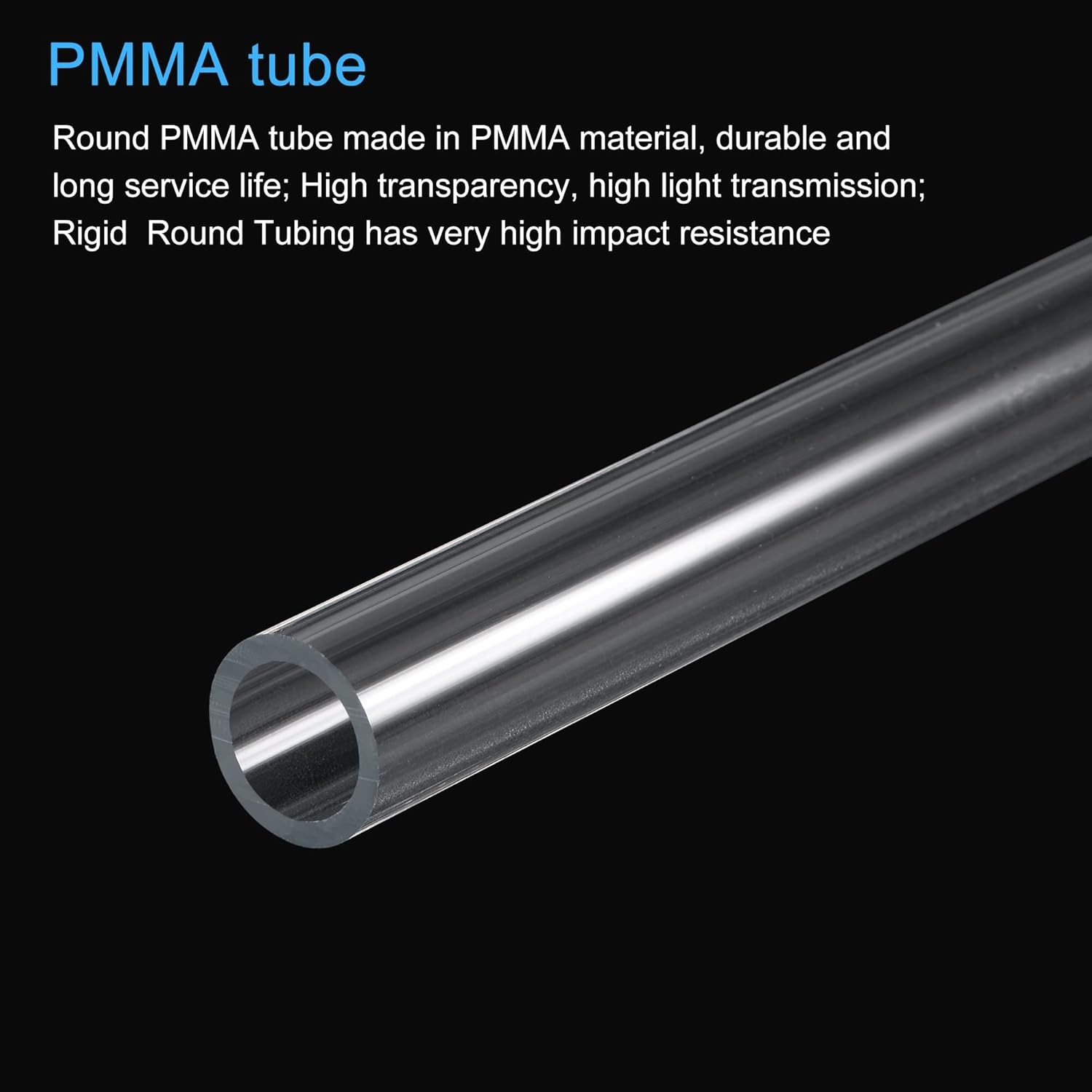 MECCANIXITY Acrylic Pipe Rigid Round Tube Clear 1/2"(12mm) 12mm x 16mm,