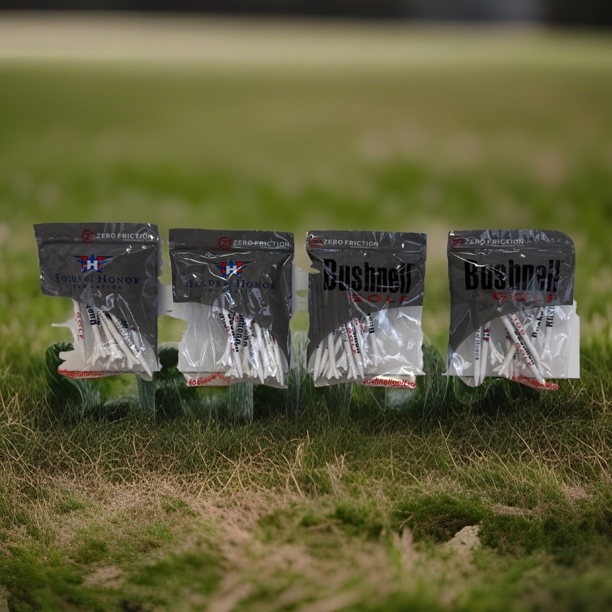 Lot Of 4 Bushnell Folds of Honor Golf Plastic Tees 10 Count 40 T’s Total