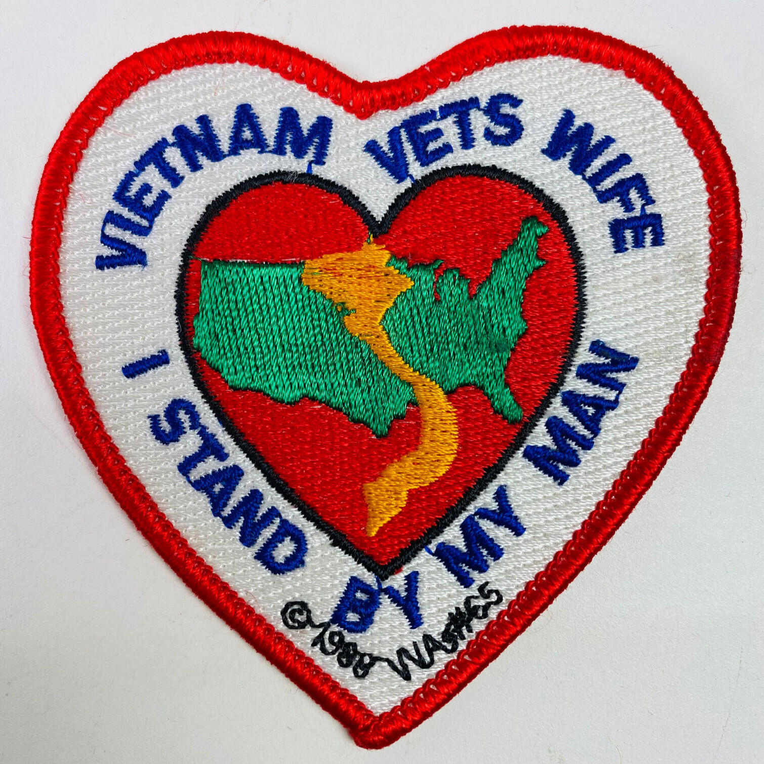 Vietnam Vets Wife I Stand By My Man Heart Shape Patch F3