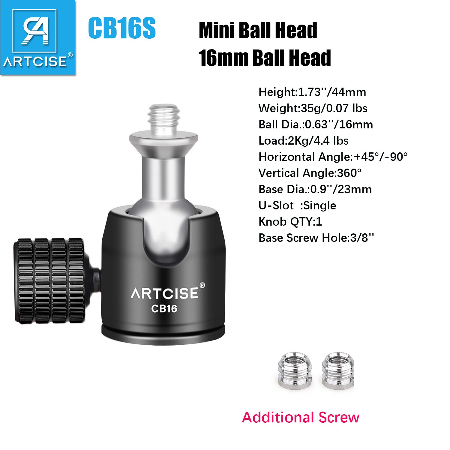 3/8'' Mini Ball Head Tripod Head Adapter Bracket Holder Mount For SLR Camera