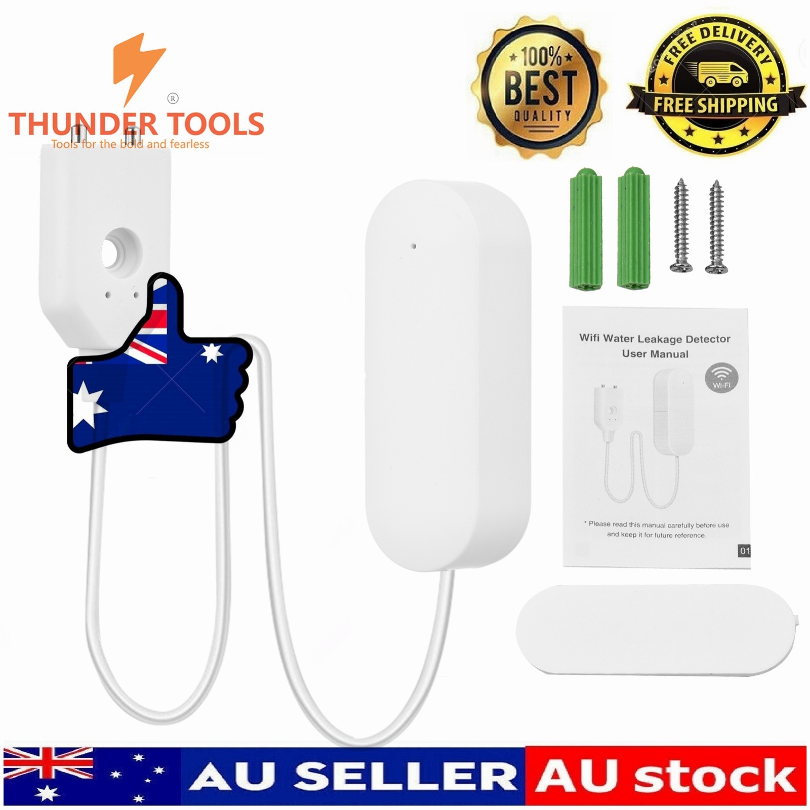 Thunder Tools Wifi Water Leakage Detector Smart Water Sensor APP Control