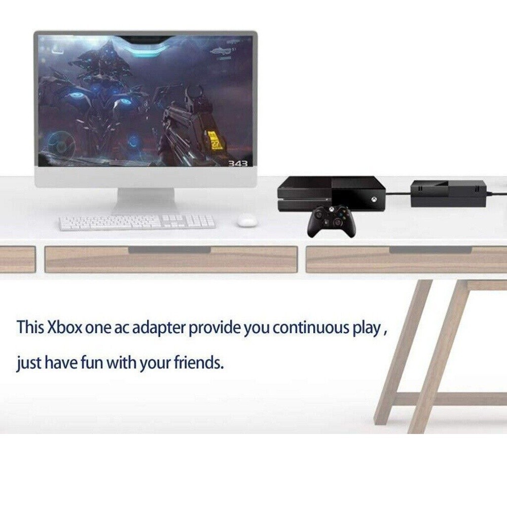 Xbox One 500GB Power Adapter Global Voltage Safe Quiet LED Indicator US Cable