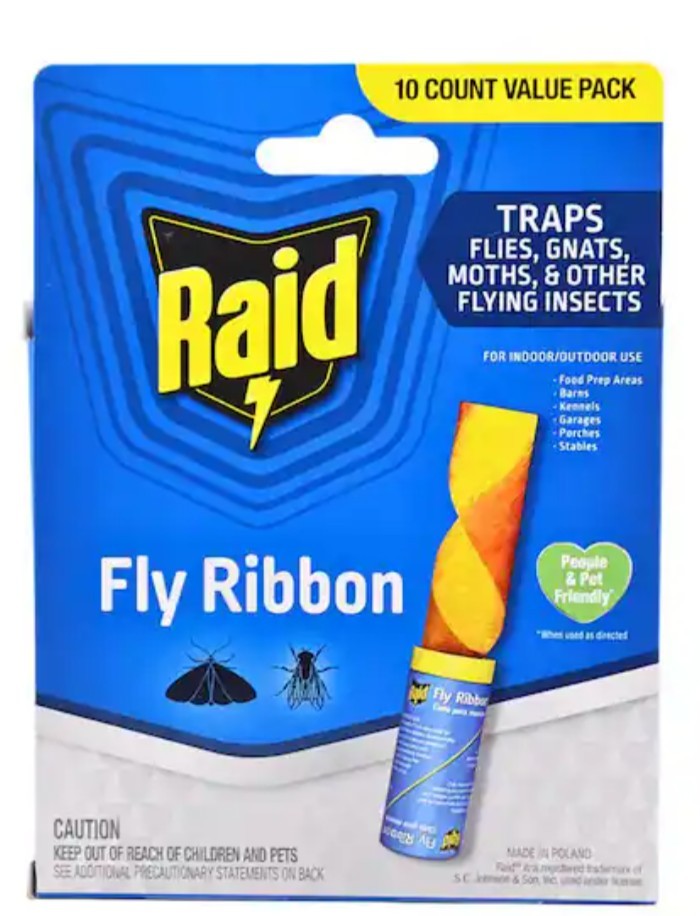 Pack Of 10 Fly Ribbon Insect Trap Sticky Glue Catcher Strip Traps Kitchen  Food,