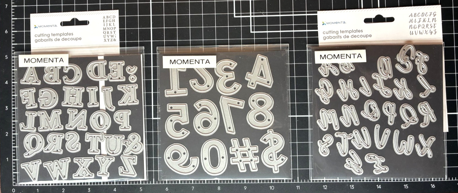 Momenta ALPHABET UPPERCASE BLOCK or SCRIPT or NUMBERS Cutting Dies w/Magnetic