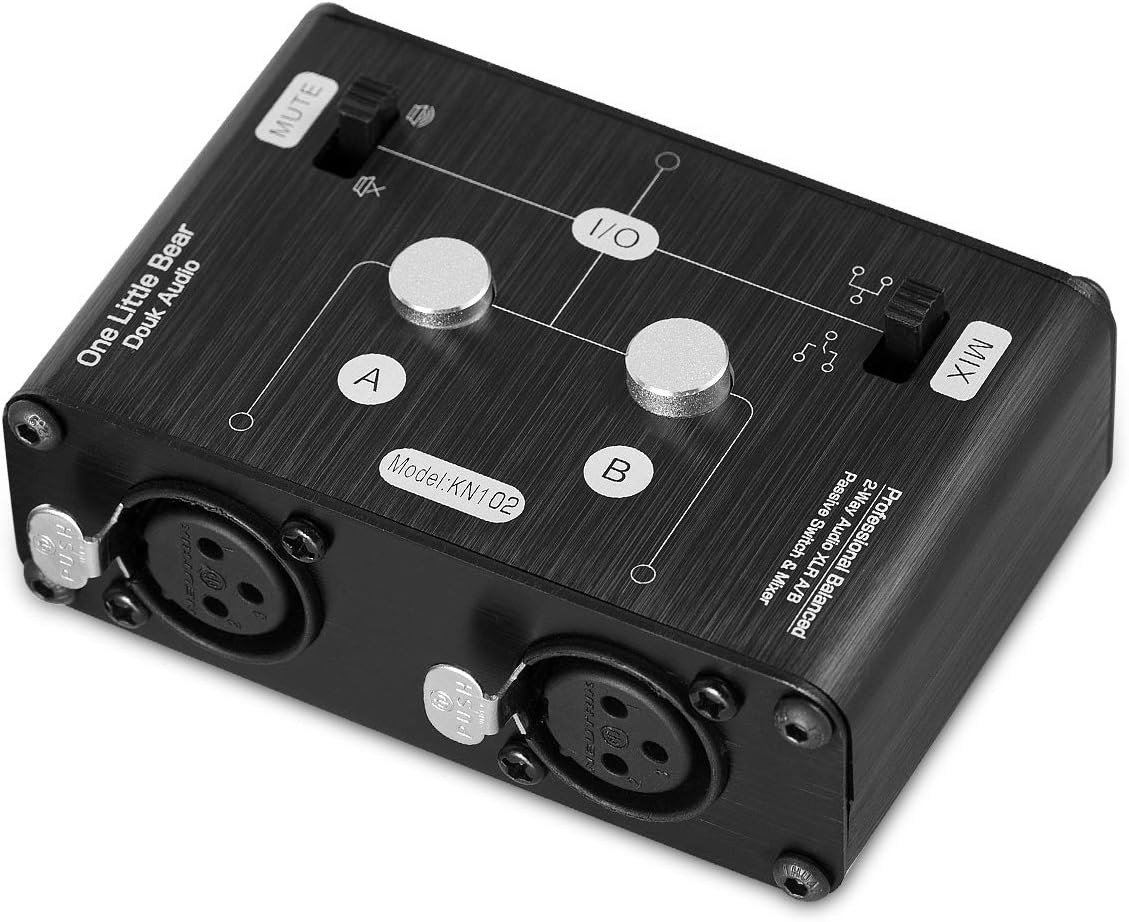 2 Way XLR Balanced Stereo Audio Switcher Passive A/B Mini Switch Box Mixer Sound