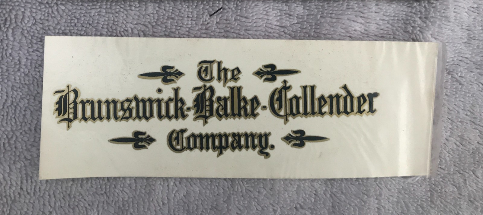 New Un-Used Brunswick Balke Collender Billiard Company Water Decal