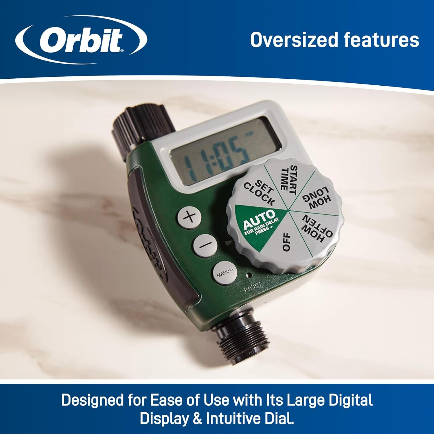 Programmable Digital Hose Watering Timer - 1 Outlet - Battery Powered - with LCD