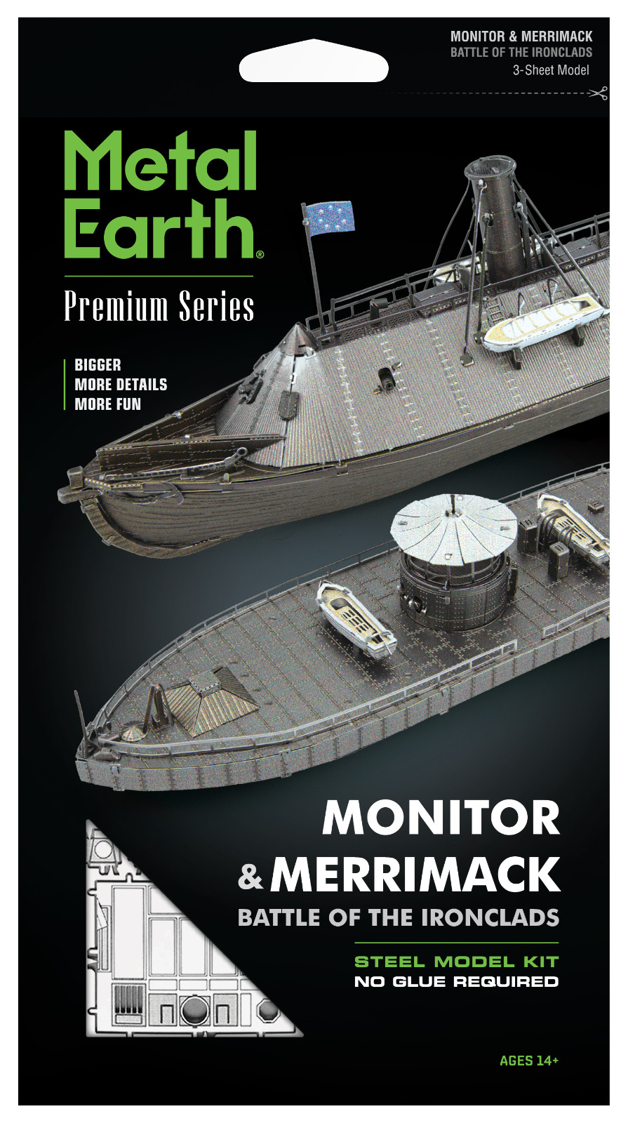 Fascinations ICONX MONITOR & MERRIMACK Battle of the Ironclads Metal Model Kit