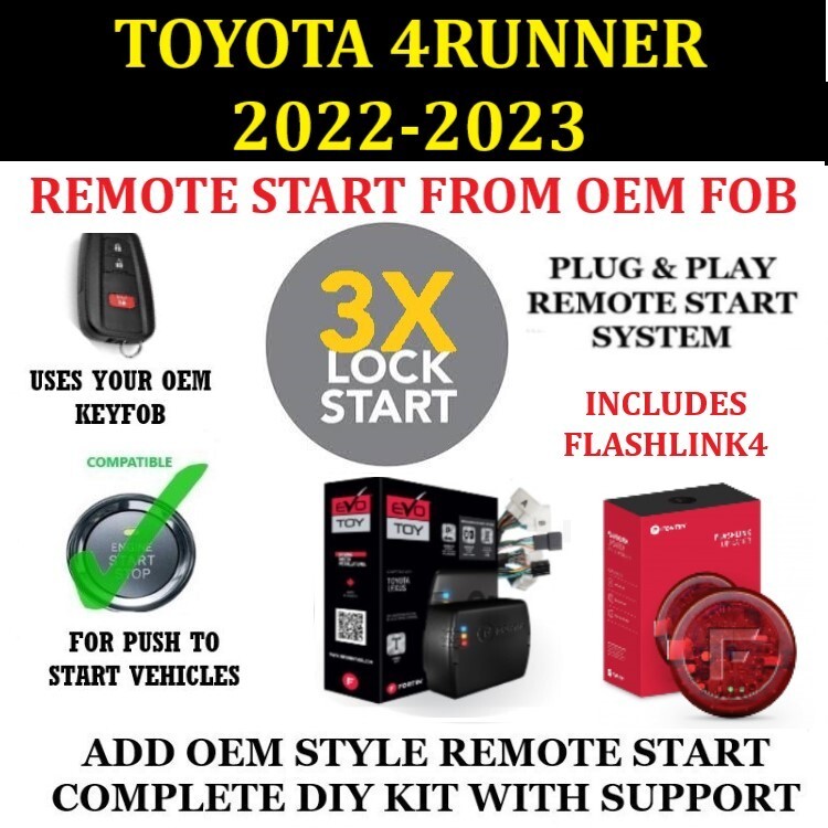 PLUG & PLAY REMOTE START 2022-2023 TOYOTA 4RUNNER PUSH TO START 3X LOCK 4 RUNNER