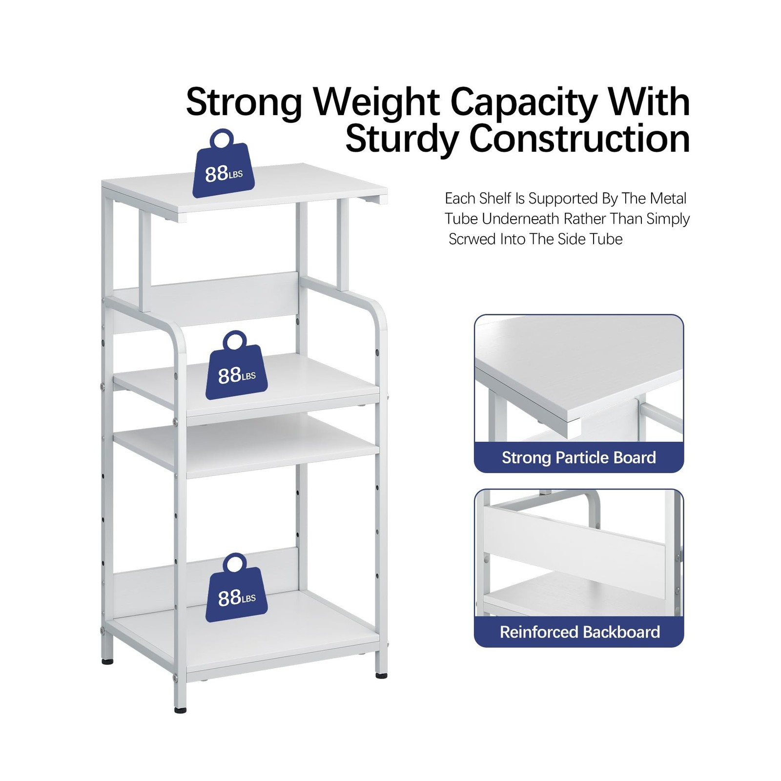 4-Tier Printer Stand with Storage Shelf, Mobile Printer Table for Home Office...