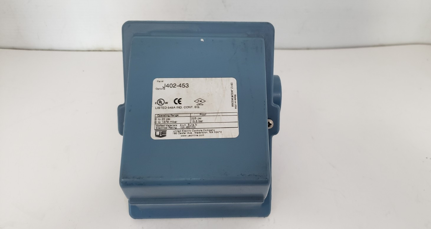 UNITED ELECTRIC CONTROLS J402-453 PRESSURE SWITCH, 0-20 PSI, NNB