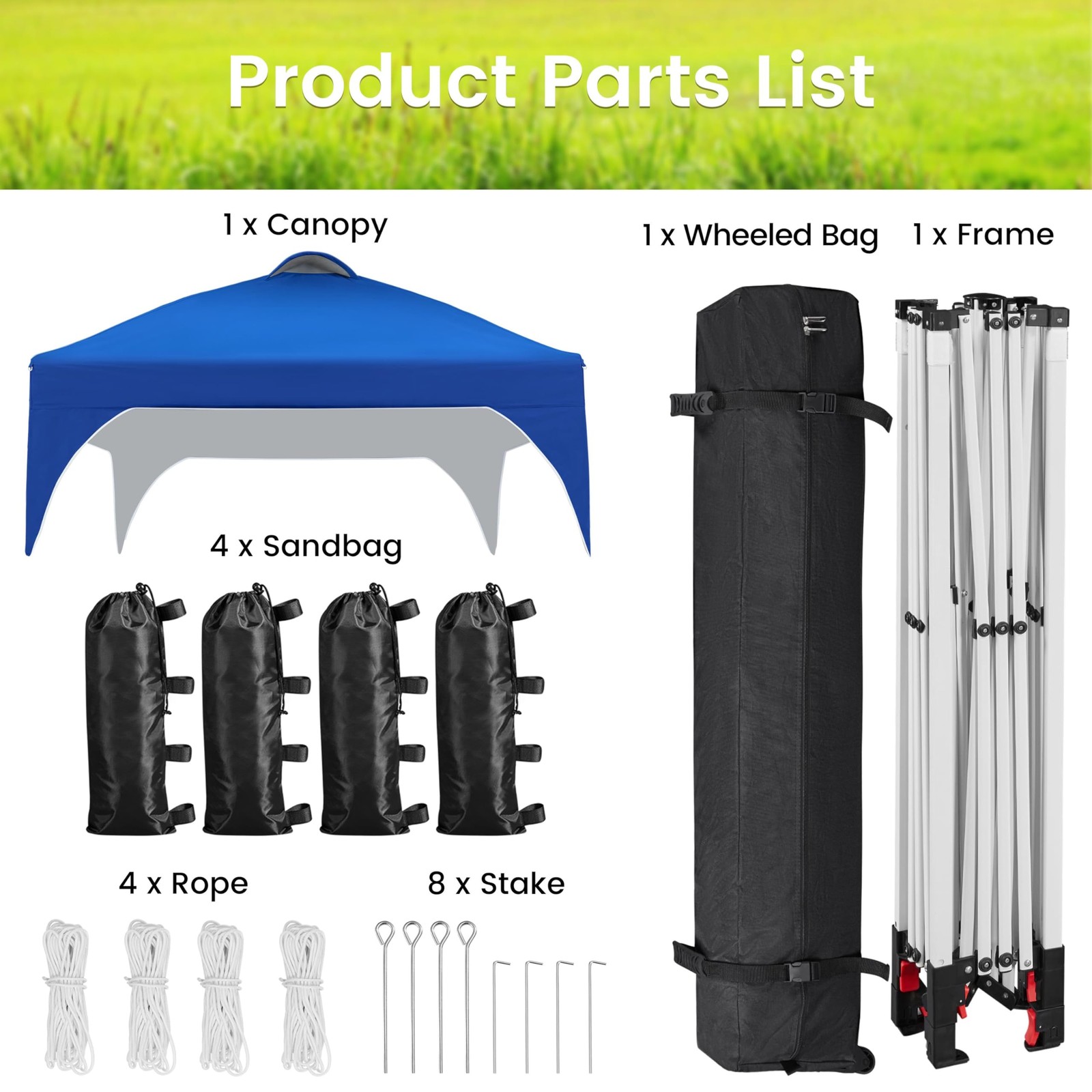 Yaheetech 8x8 Pop Up Canopy Tent w/ Vent, Easy Setup, Instant Sun Shelter