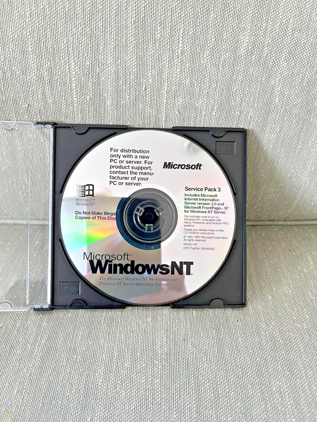 Microsoft Windows NT Service Pack 3 For Workstation PC CD-ROM