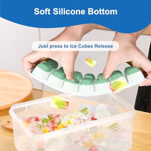 70 Cube Silicone Ice Cube Trays for Freezer with Lids, Easy-Release 5 Pack