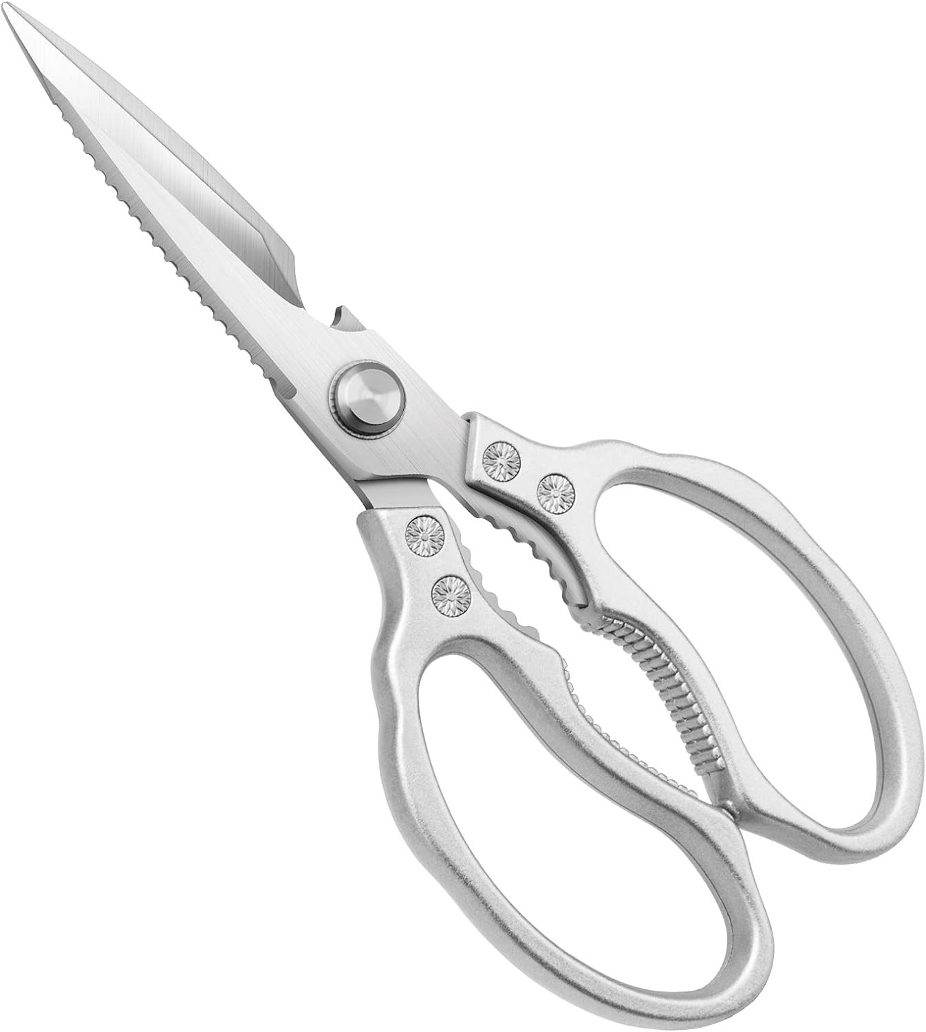 Ergonomic Kitchen Shears - Sharp, Non-Slip, Heavy Duty Stainless Steel Scissors