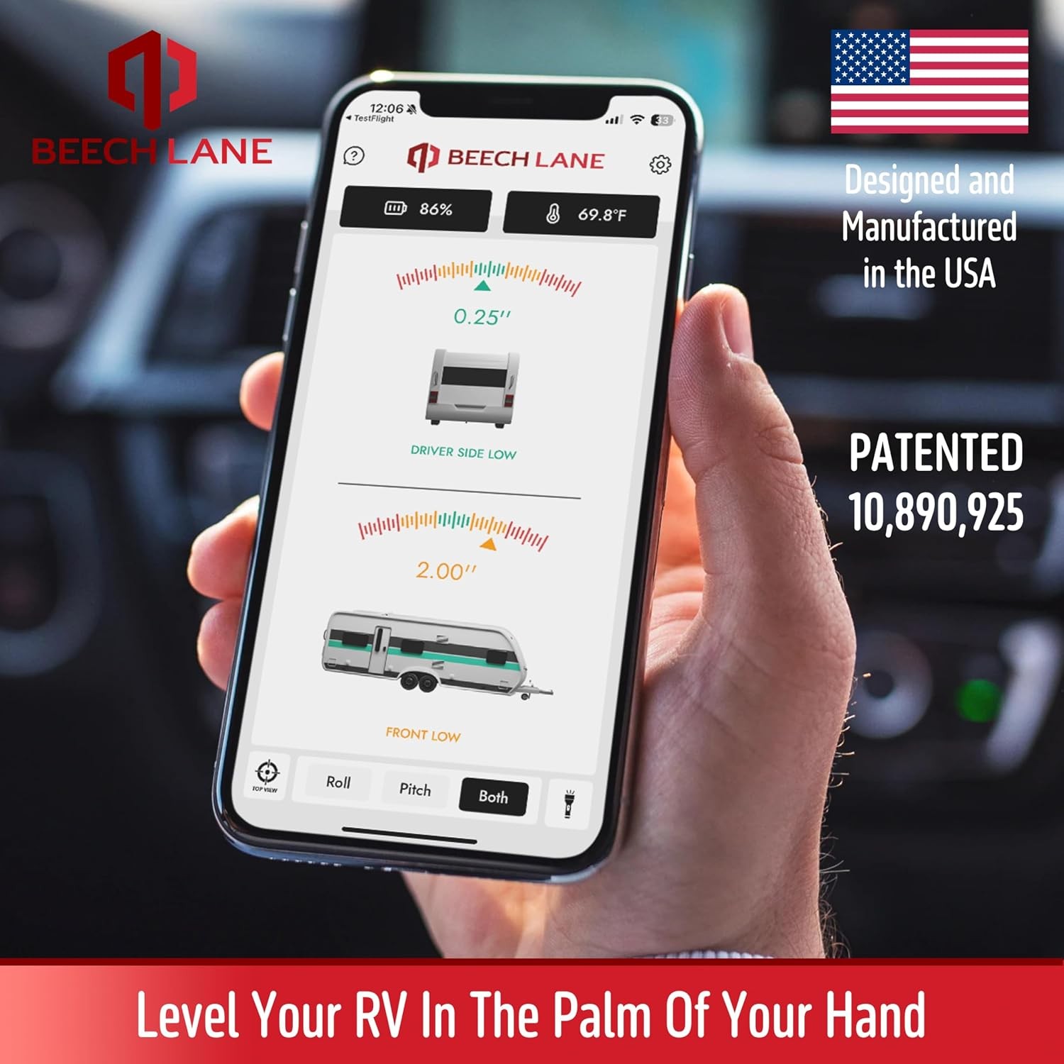 Wireless RV Leveling System, Made in the USA, User-Friendly Black