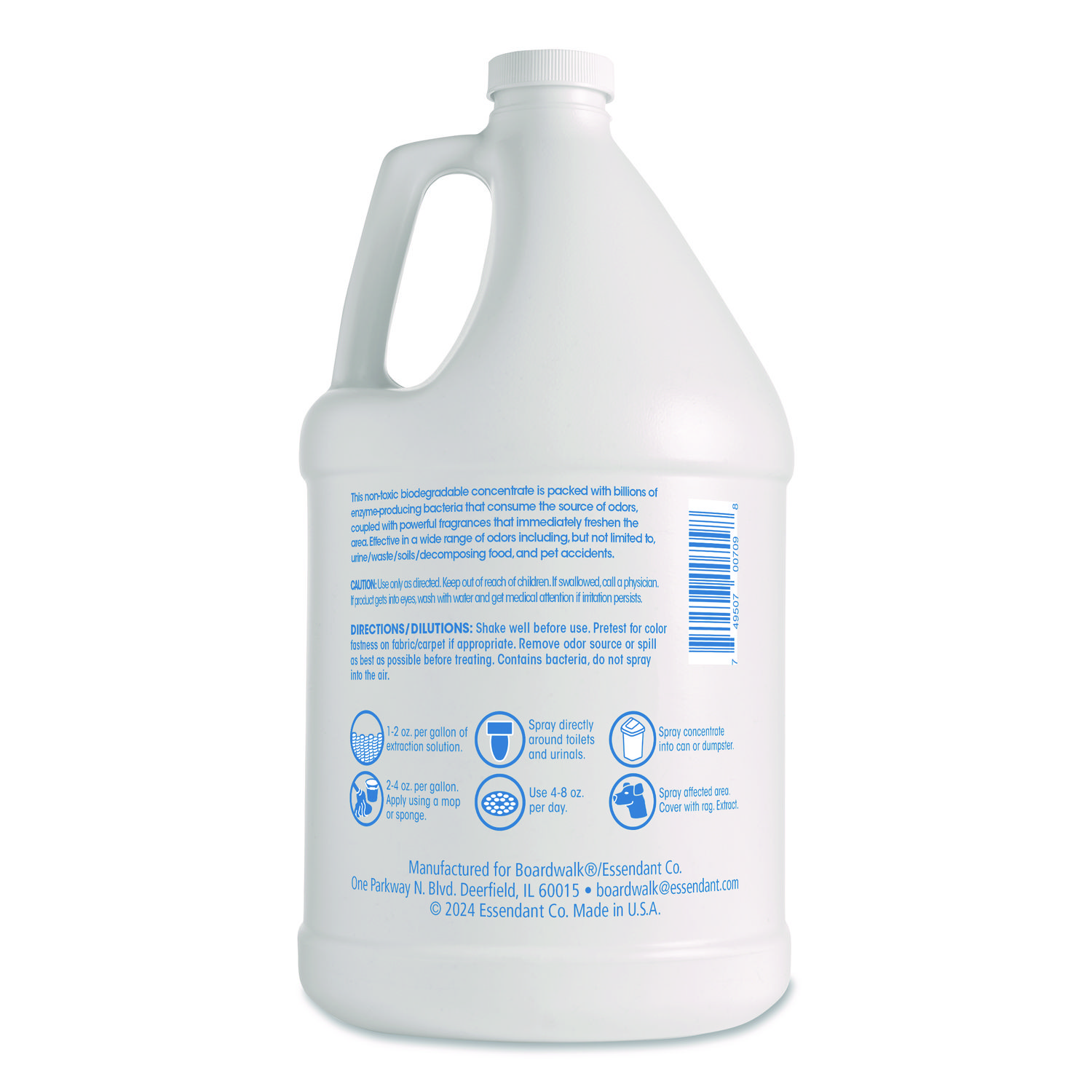 Odor Eliminator Enzyme Plus Concentrate, Lemon Scent, 1 gal Jug, 4/Carton