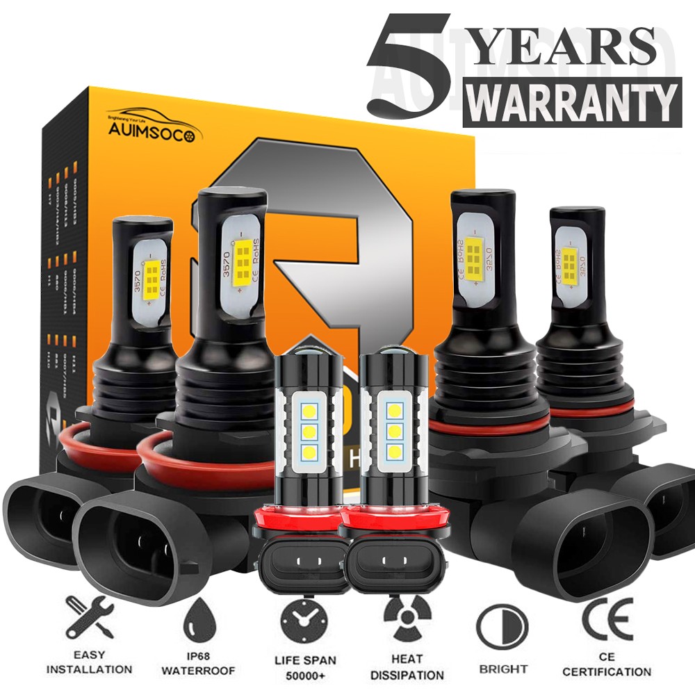 For Ford F-250 F-350 F-450 Super Duty 2023-2026 LED Headlight Fog Light Bulbs 6x