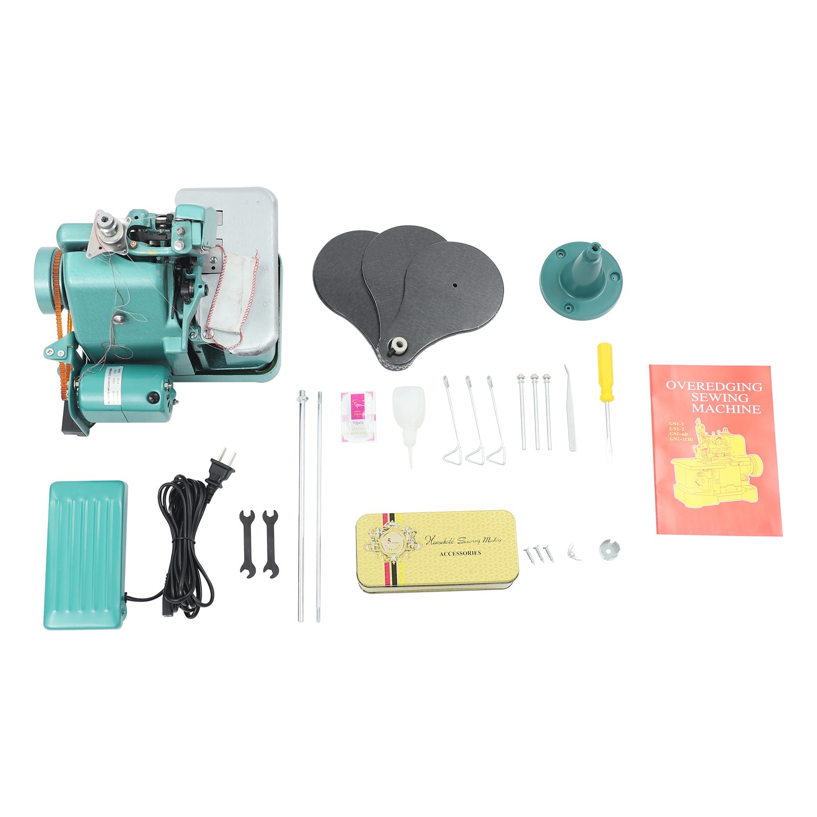 110V Overlock Machine, 150W Overedging Sewing Machine, Green Overlock Machine
