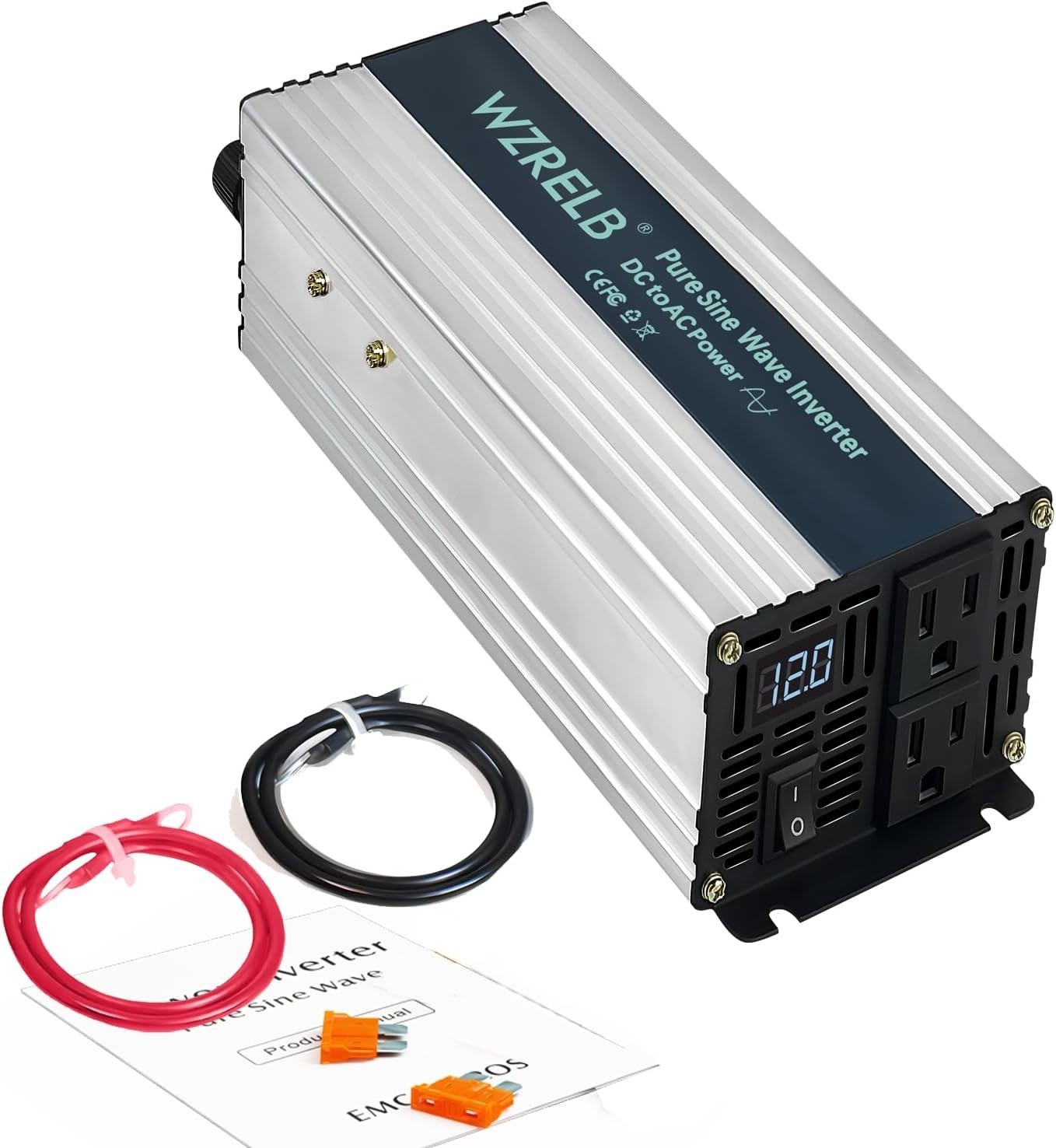 800W Pure Sine Wave Inverter 12V to 110V 120V Power Converter Truck Camp Solar