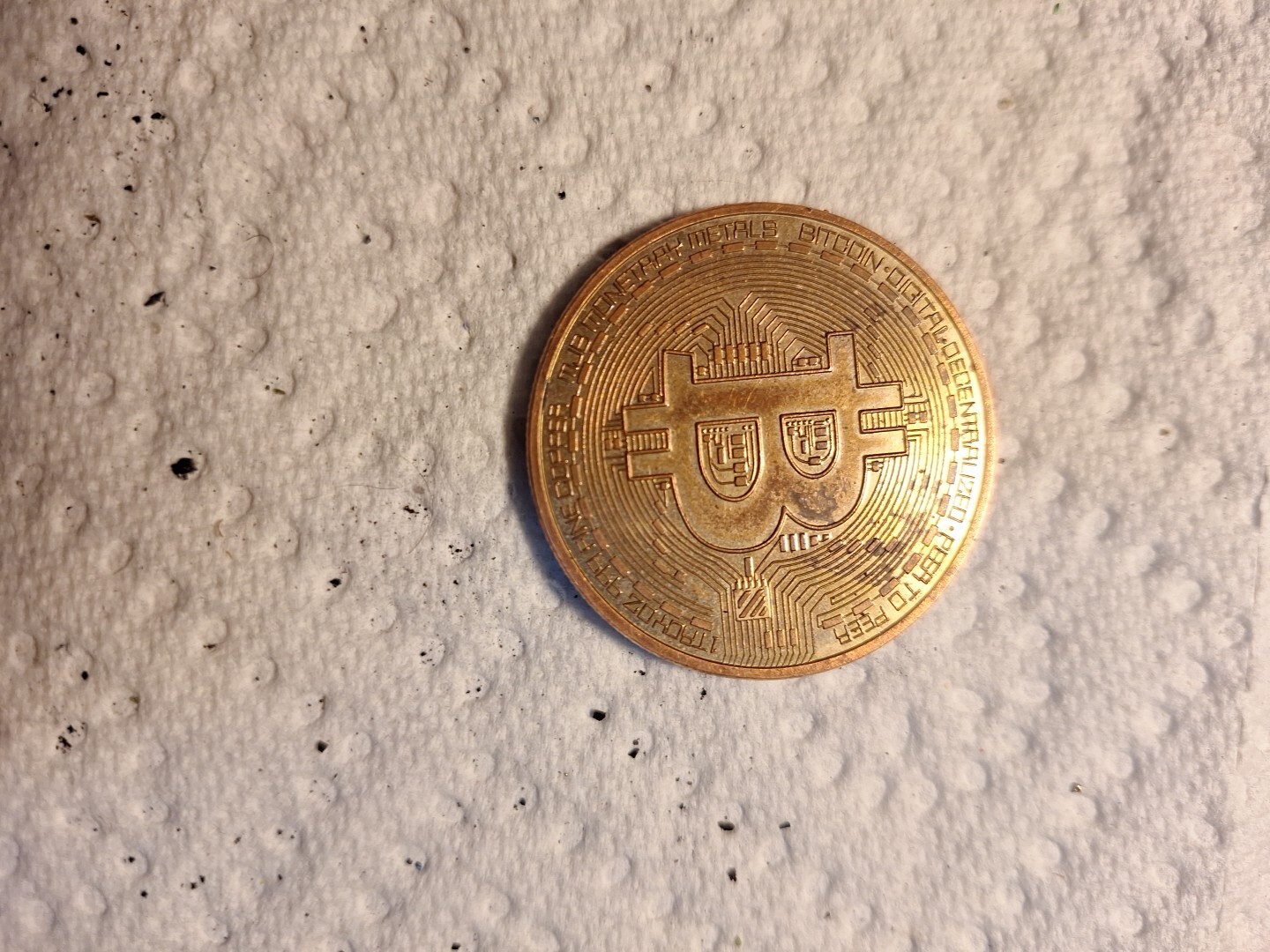 Bitcoin Gold Plated Physical Bitcoin BTC Crypto Currency Collectible Coin